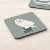 Hedwig Met Brief Whimsicale Tekening Bier Onderzetter (Linkerzijde)