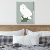 Hedwig Met Brief Whimsicale Tekening Canvas Afdruk (Insitu (Slaapkamer))