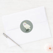 Hedwig Met Brief Whimsicale Tekening Ronde Sticker (Envelop)