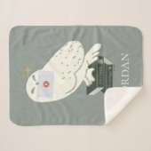 Hedwig Met Brief Whimsicale Tekening Sherpa Deken (Voorkant (horizontaal))