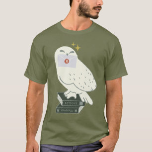 Hedwig Met Brief Whimsicale Tekening T-shirt