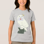 Hedwig Met Brief Whimsicale Tekening Tri-Blend Shirt (Voorkant)