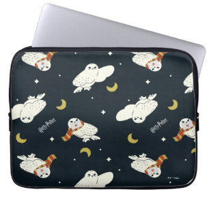 Hedwig Nachtelijk Maanlicht Patroon Laptop Sleeve