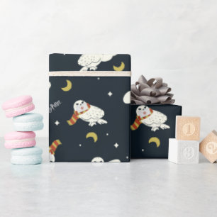 Hedwig Nachtelijk Maneschijn Patroon Cadeaupapier