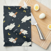 Hedwig Nachtelijk Maneschijn Patroon Theedoek (Quarter Fold)
