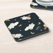 Hedwig Nighttime Moonlight Pattern Bier Onderzetter (Linkerzijde)