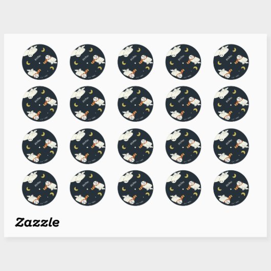 Hedwig Nighttime Moonlight Pattern Ronde Sticker (Vel)