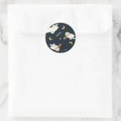 Hedwig Nighttime Moonlight Pattern Ronde Sticker (Tas)