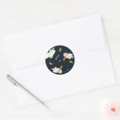Hedwig Nighttime Moonlight Pattern Ronde Sticker (Envelop)