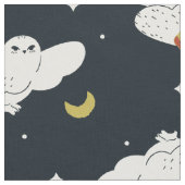 Hedwig Nighttime Moonlight Pattern Stof (Close Up)