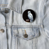 Hedwig op boeken ronde button 5,7 cm (In situ)