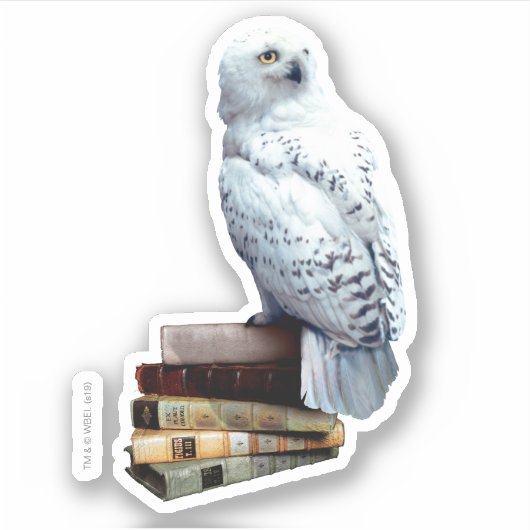 Hedwig op boeken sticker (Voorkant)