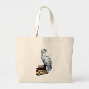 Hedwig over boeken grote tote bag