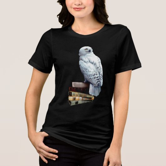 Hedwig over boeken Tri-Blend shirt (Voorkant)