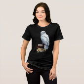 Hedwig over boeken Tri-Blend shirt (Voorkant volledig)