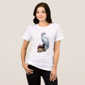 Hedwig over boeken Tri-Blend shirt (Voorkant volledig)
