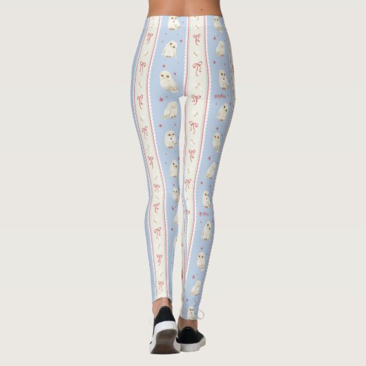 Hedwig Owl Post Stripe Pattern Leggings (Achterkant)