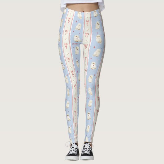 Hedwig Owl Post Stripe Pattern Leggings (Voorkant)