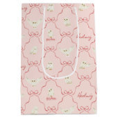 Hedwig Pink Ribbon Pattern Medium Cadeauzakje (Achterkant)
