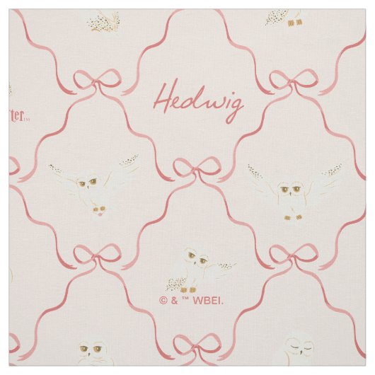 Hedwig Pink Ribbon Pattern Stof (Swatch)