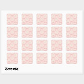 Hedwig Pink Ribbon Pattern Vierkante Sticker (Vel)
