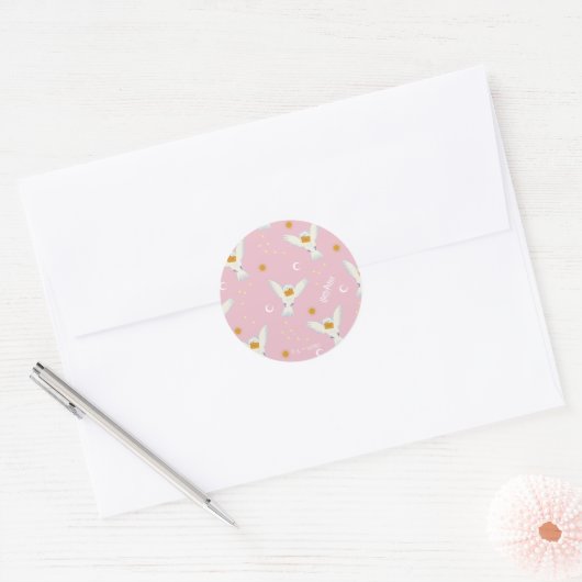 Hedwig Pink Solstice Pattern Ronde Sticker (Envelop)