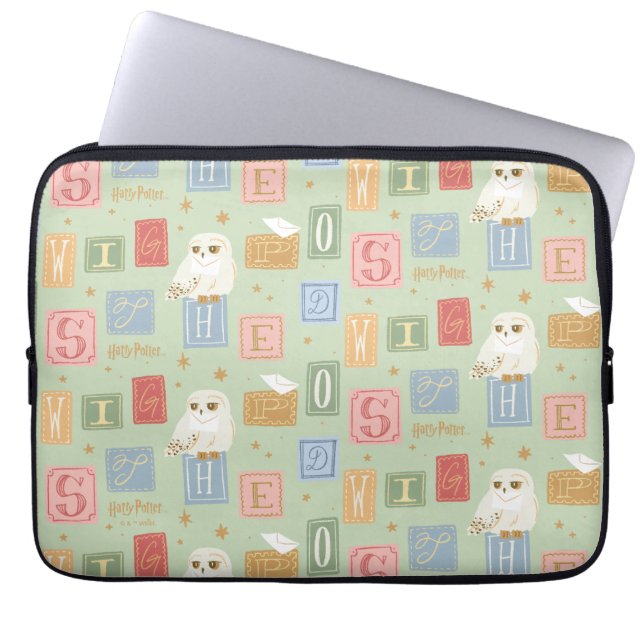 Hedwig Post Letter Block Pattern Laptop Sleeve (Voorkant)