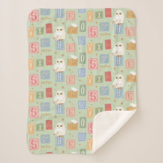 Hedwig Post Letter Block Pattern Sherpa Deken (Voorkant)
