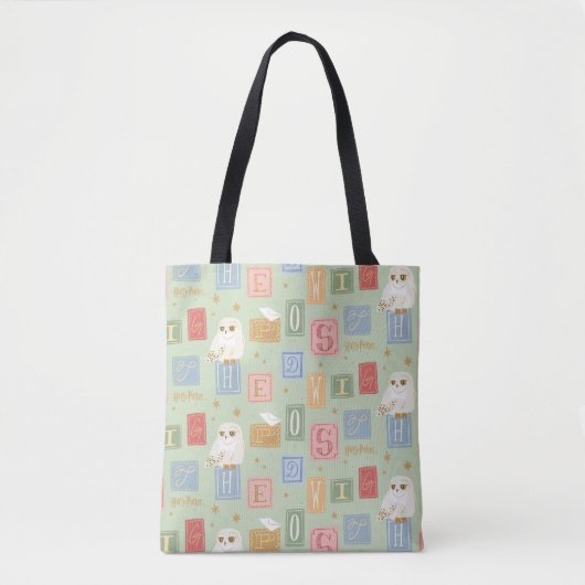 Hedwig Post Letter Block Pattern Tote Bag (Voorkant)