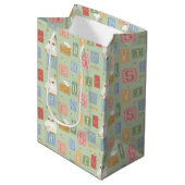 Hedwig Post Letter Blokpatroon Medium Cadeauzakje (Voorkant Gekanteld)