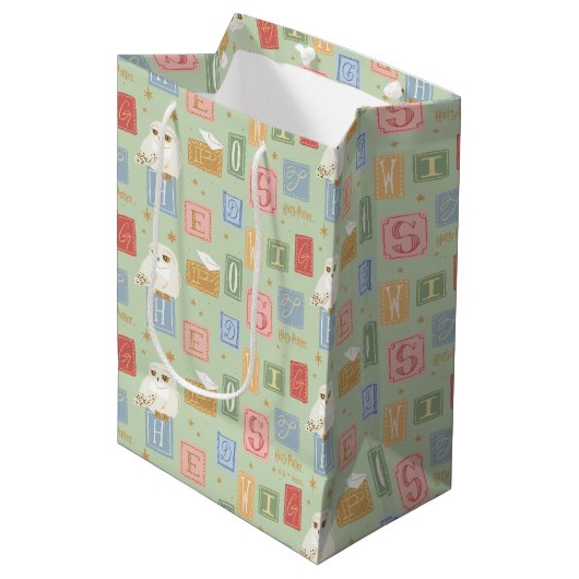Hedwig Post Letter Blokpatroon Medium Cadeauzakje (Voorkant Gekanteld)