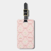 Hedwig Roze Lint Patroon Bagagelabel (Voorkant verticaal)