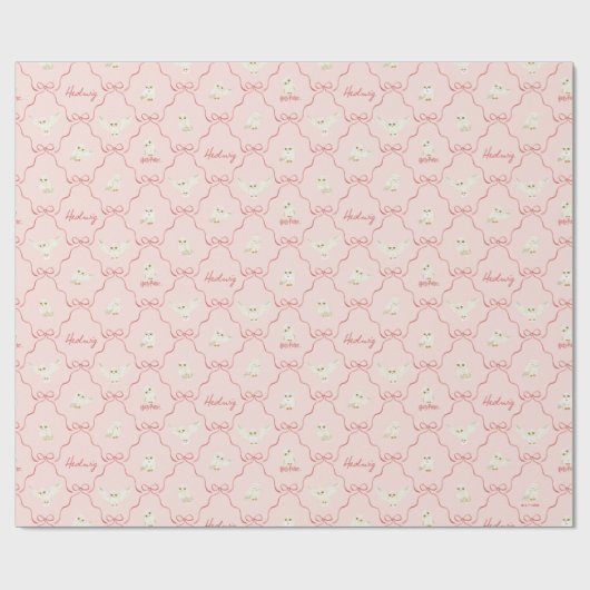 Hedwig Roze Lint Patroon Cadeaupapier (Vlak)