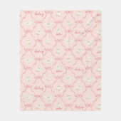 Hedwig Roze Lint Patroon Fleece Deken (Voorkant)