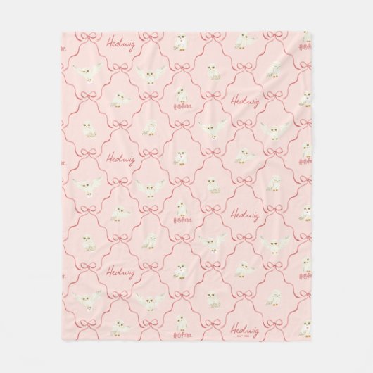 Hedwig Roze Lint Patroon Fleece Deken (Voorkant)