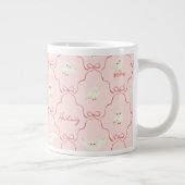 Hedwig Roze Lint Patroon Grote Koffiekop (Rechts)