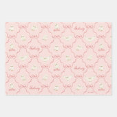 Hedwig Roze Lint Patroon Inpakpapier Vel (Voorkant)