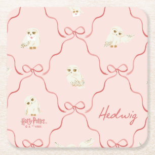 Hedwig Roze Lint Patroon Kartonnen Onderzetters