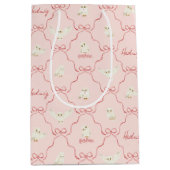 Hedwig Roze Lint Patroon Medium Cadeauzakje (Voorkant)