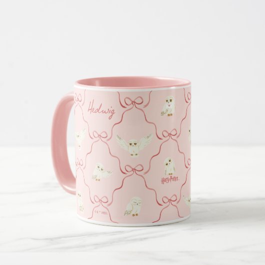Hedwig Roze Lint Patroon Mok (Voorkant links)