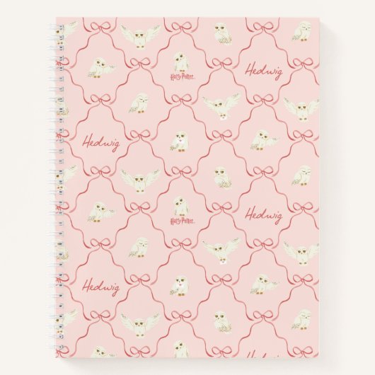 Hedwig Roze Lint Patroon Notitieboek (Voorkant)