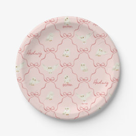 Hedwig Roze Lint Patroon Papieren Bordje