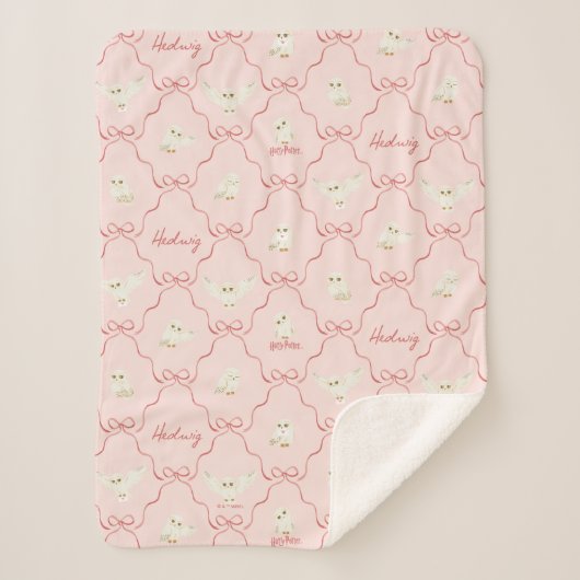 Hedwig Roze Lint Patroon Sherpa Deken (Voorkant)