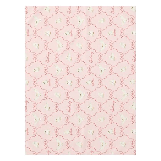 Hedwig Roze Lint Patroon Tafelkleed (Voorkant)