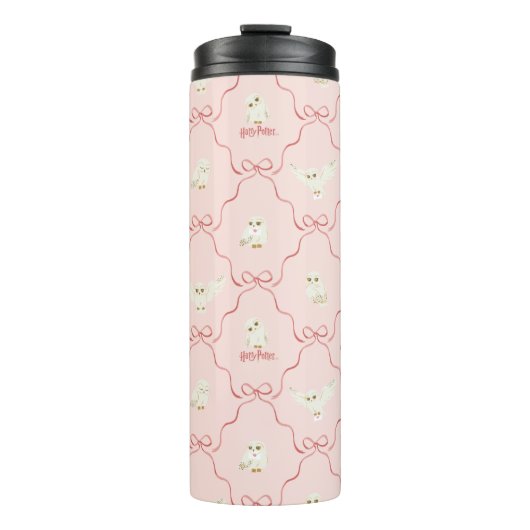Hedwig Roze Lint Patroon Thermosbeker (Voorkant)