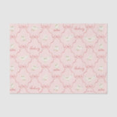 Hedwig Roze Lint Patroon Tissuepapier (Voorkant)