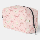 Hedwig Roze Lint Patroon Toilettasje (Rechterhoek)