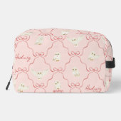 Hedwig Roze Lint Patroon Toilettasje (Achterkant)