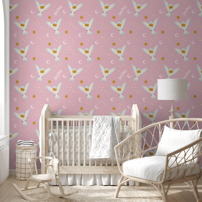 Hedwig Roze Zonnewende Patroon Behang (Kinderen)