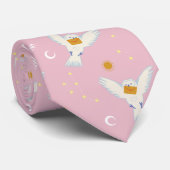 Hedwig Roze Zonnewende Patroon Stropdas (Opgerold)